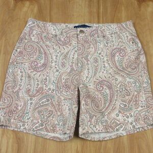 BANDOLINO Amy 5 Pocket SHORTS Womens Sz 8 All Over Paisley Print Embroidered NWT